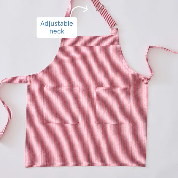 Red Striped Kids Apron