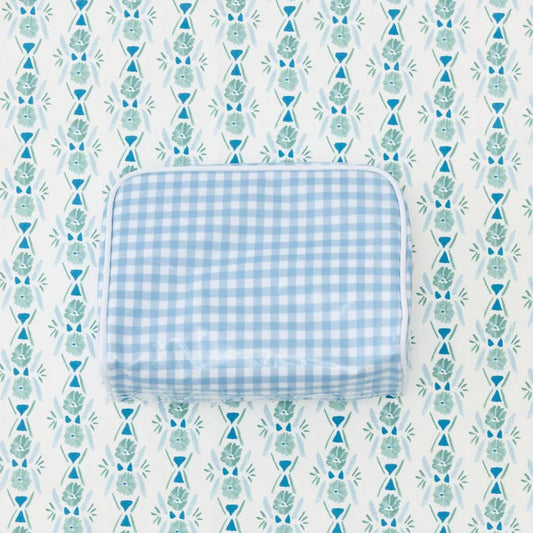 Small Toiletry Bag Blue Gingham