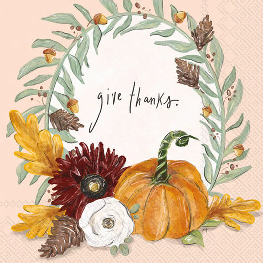 Cocktail Napkins Fall Foliage Thanks