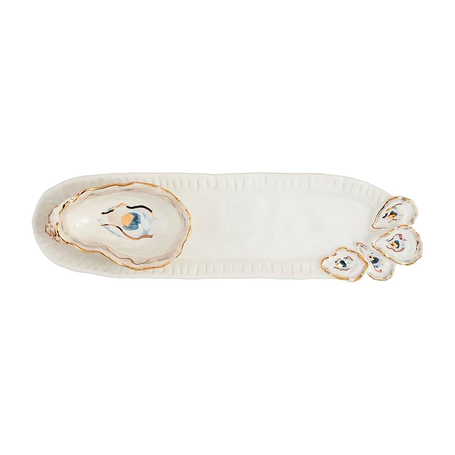 Oyster Tidbit And Tray Set