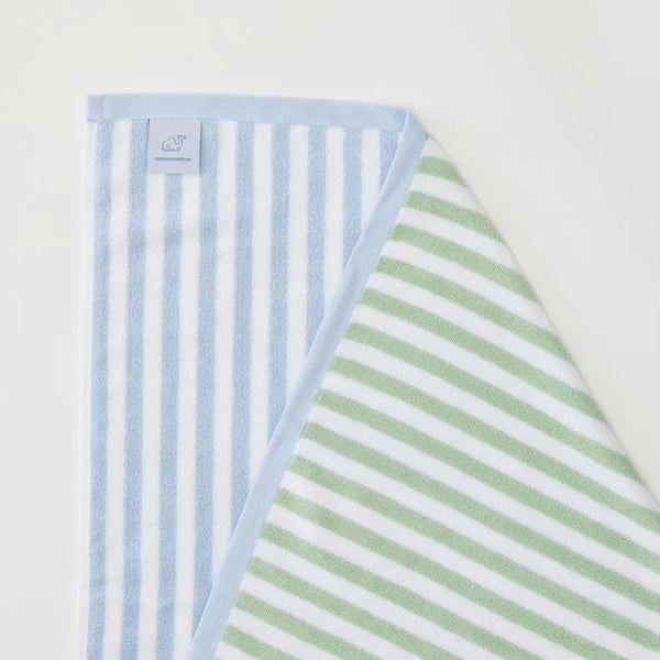 Reversible Kids Beach Towel Seafoam and Blue