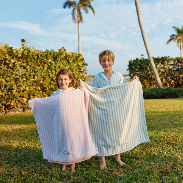 Reversible Kids Beach Towel Pink and Coral